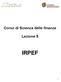 Corso di Scienza delle finanze. Lezione 5 IRPEF