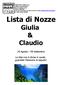 Lista di Nozze. Giulia & Claudio. 26 Agosto 06 Settembre. La lista non è divisa in quote, guardate l'itinerario di seguito!