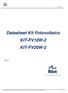 Datasheet Kit Fotovoltaico KIT-FV10W-2 KIT-FV20W-2