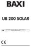 UB 200 SOLAR. unità bollitore solare da abbinare a caldaie istantanee manuale per l uso destinato all installatore