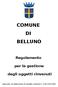 COMUNE DI BELLUNO. Regolamento. per la gestione. degli oggetti rinvenuti