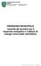 ORDINANZA MUNICIPALE inerente gli incentivi per il risparmio energetico e l'utilizzo di energia rinnovabile nell'edilizia