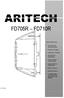 ARITECH FD705R FD710R CARATTERISTICHE. Controllato da Microprocessore. Portata 5 50 Metri. Portata 50 100 Metri. Allineamento semplificato