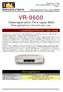 VR-9600. Videoregistratore Time Lapse. Note applicative e istruzioni per l uso