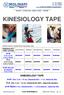 KINESIOLOGY TAPE. KINESIOLOGY TAPE a-m: Dim. 5 cm 10 cm Elasticità 60% - 1:1,6 Adesività Alta