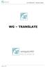 WG-TRANSLATE Manuale Utente WG TRANSLATE. Pagina 1 di 15