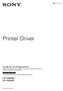 Printer Driver UP-D898MD UP-X898MD. Prima di usare il driver della stampante, leggere il file Readme. Prima di usare il software 4-528-696-41(1)