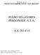 REPUBBLICA ITALIANA ISTITUTO COMPRENSIVO SAN BIAGIO PIANO DI LAVORO PERSONALE A.T.A. A.S. 2014/15