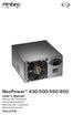 NeoPower 430/500/550/650 User s Manual