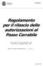 Regolamento per il rilascio delle autorizzazioni al Passo Carrabile