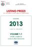 LISTINO PREZZI VOLUME 1.1 EDIZIONE OPERE COMPIUTE CIVILI E URBANIZZAZIONI PER L ESECUZIONE DI VALIDITA DAL 1 GENNAIO 2013