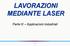 LAVORAZIONI MEDIANTE LASER. Parte III Applicazioni industriali