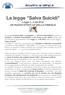 La legge Salva Suicidi Legge n. 3 del 2012 UN NUOVO START-UP DELLA FAMIGLIA