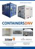 ContainersDNV Progettati per la sicurezza dell utente, disegnati e costruiti per la soddisfazione dell utente