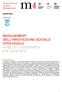 MANAGEMENT DELL INNOVAZIONE SOCIALE STRATEGICA LIVELLO I - EDIZIONE II A.A. 2015-2016