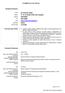 CURRICULUM VITAE INFORMAZIONI PERSONALI ISTRUZIONE E FORMAZIONE. Curriculum vitae in Sintesi