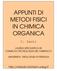 APPUNTI DI METODI FISICI IN CHIMICA ORGANICA