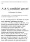 A.A.A. candidati cercasi