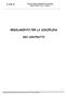 REGOLAMENTO PER LA DISCIPLINA DEI CONTRATTI