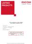 INDICE GENERALE LISTINO PREZZI RICOH ITALIA SRL - Distributori Ricoh - Edizione 20 - Revisione 6 del 01/10/2014