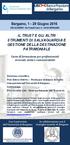 IL TRUST E GLI ALTRI STRUMENTI DI SALVAGUARDIA E GESTIONE DELLA DESTINAZIONE PATRIMONIALE