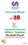 n 38 Comunicato Ufficiale Campionati Nazionali Allievi - Juniores Risultati Finali Montecatini Terme 26.30 giugno 2015