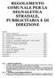 REGOLAMENTO COMUNALE PER LA SEGNALETICA STRADALE, PUBBLICITARIA E DI DIREZIONE