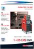 1 25 (35) mm AUTOMATION PLASMA PROF 164 HQC. 120 A al 100% Qualità e prestazioni paragonabili a generatori di maggior potenza