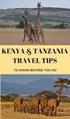 Tanzania e Kenya INFO UTILI TANZANIA E KENYA INFO UTILI