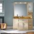 gorgona Base cabinet and wall mirror hand-carved wood Vanity top in Calacatta marble 3 cm Applique hand-carved wood