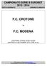 F.C. CROTONE F.C. MODENA