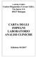 LABORATORIO Centro Diagnostico Cavour S.R.L. Via Sacco 1/A Bologna CARTA DEGLI IMPEGNI LABORATORIO ANALISI CLINICHE