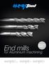End mills. for Aluminium machining