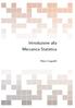 Introduzione alla Meccanica Statistica. Marco Guagnelli