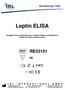 Leptin ELISA. Dosaggio immunoenzimatico per la determinazione quantitativa di Leptina nel siero e plasma umani.