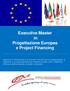 Executive Master in Progettazione Europea e Project Financing