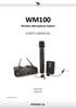 WM100 Wireless Microphone System USER S MANUAL ITALIANO ENGLISH