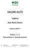 VALORE AUTO. TARIFFA Auto Rischi Diversi. Settori 1 e 2 Autovetture e Autotassametri. Edizione 04/2017