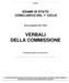 VERBALI DELLA COMMISSIONE