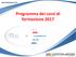 Programma dei corsi di formazione 2017