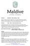 Maldive. 29 Ottobre 07 Novembre