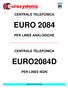 CENTRALE TELEFONICA EURO 2084 PER LINEE ANALOGICHE CENTRALE TELEFONICA EURO2084D