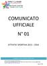 COMUNICATO UFFICIALE N 01