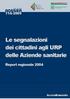 Le segnalazioni dei cittadini agli URP delle Aziende sanitarie