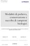 Modalità di prelievo, conservazione e raccolta di campioni biologici