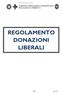 REGOLAMENTO DONAZIONI LIBERALI