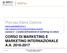 CORSO DI MARKETING E MARKETING INTERNAZIONALE A.A