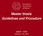 Master thesis Guidelines and Procedure