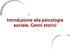 Introduzione alla psicologia sociale. Cenni storici