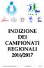 INDIZIONE DEI CAMPIONATI REGIONALI 2016/2017